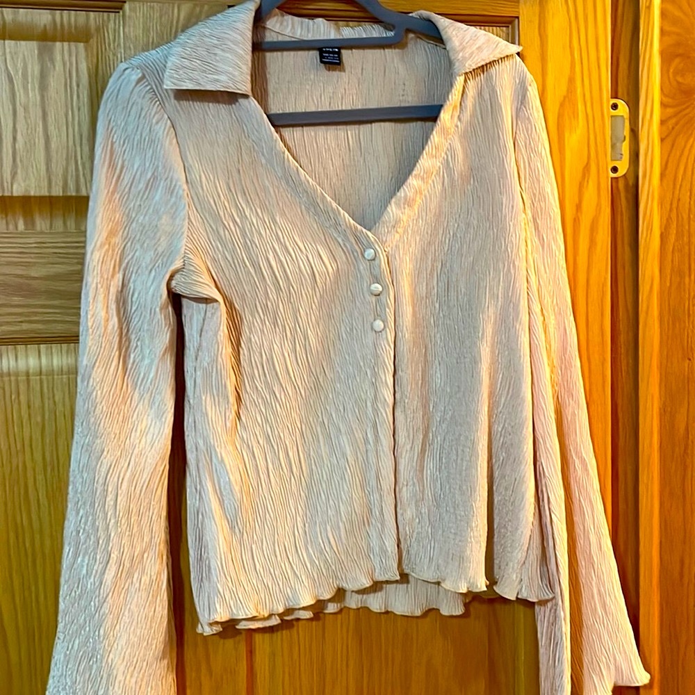 SHEIN Icon Flounce Sleeve Lettuce Trim Shirt